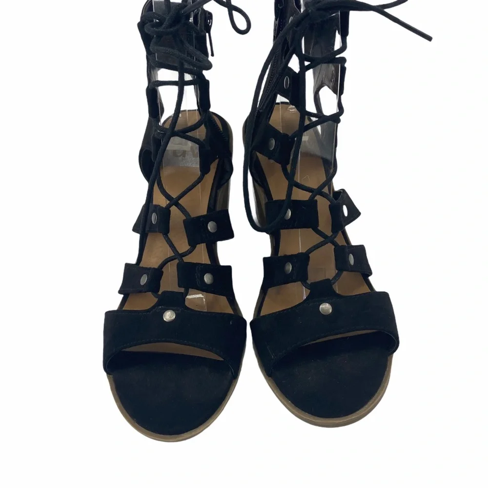 DV by Dolce Vita | Black Suede Lace Up Sandals - Picture 5 of 12
